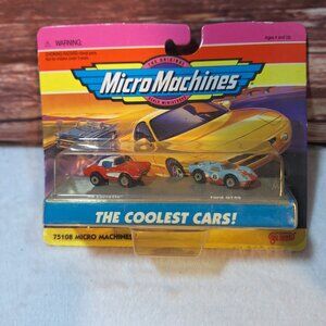 VTG 1995 Micro Machines #75108 The Coolest Cars! ‘56 Corvette & Ford GT40 Sealed